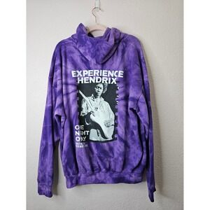 Authentic Hendrix Experience Jimmy Hendrix Purple Tie Dye Hoodie XL Unisex Baggy